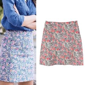 Boden 4 Terraza ruby printed cotton A-line skirt